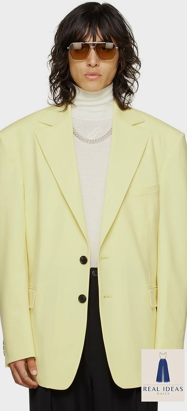 29 Yellow Dress Outfit That Are Breathtakingly Beautiful 10 Add an Oversized Blazer to a Yellow Slip Dress