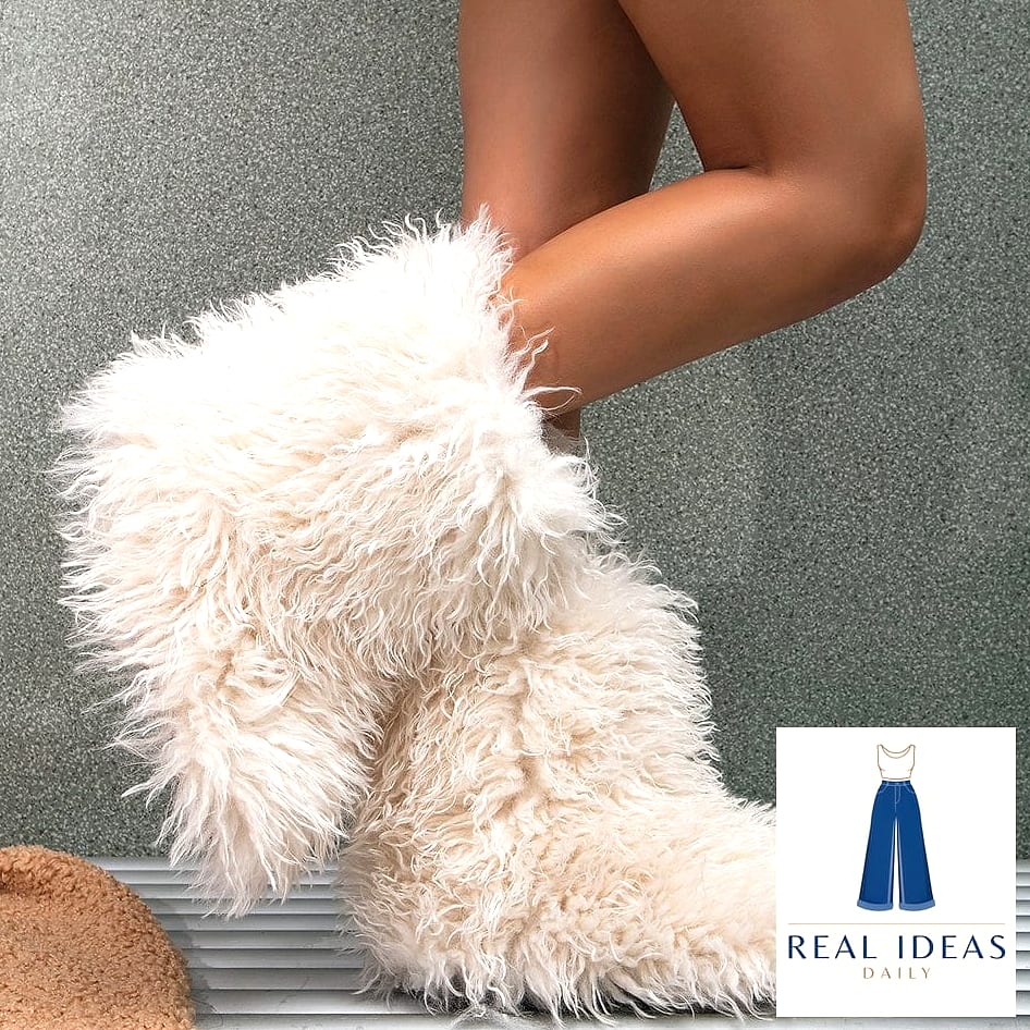All-Neutral Monochrome Look with Fur Boots