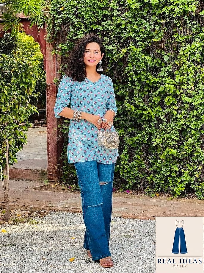 Anarkali-Inspired Kurta With Baggy Jeans