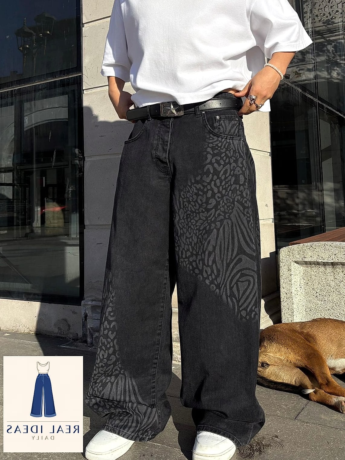 29 Baggy Jeans Outfit That Will Transform Your Look 30 Animal Print Top & Baggy Jeans for a Bold Statement