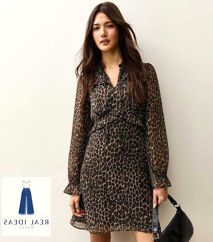 24 Brown Dress Outfit That Every Stylist Needs to See 7 Animal Print Brown Dress for Girls' Night