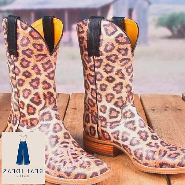 25 Cowgirl Boots Outfit That Are Breathtakingly Beautiful 19 Animal Print Top with Neutral Boots