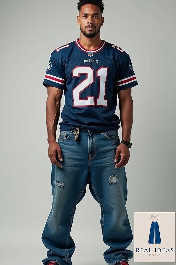 ATHLETIC-INSPIRED BAGGY JEANS OUTFIT