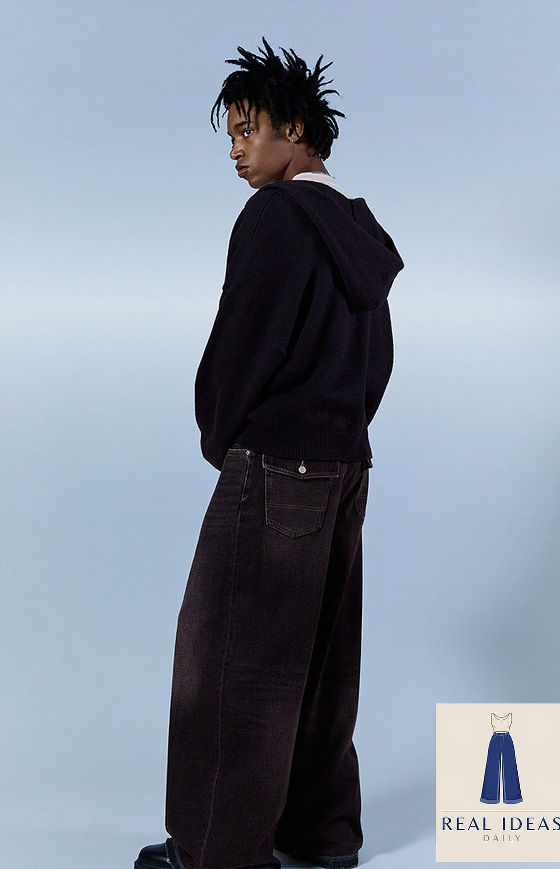 Athletic-Inspired Baggy Jeans Outfit with Biker Shorts Layer