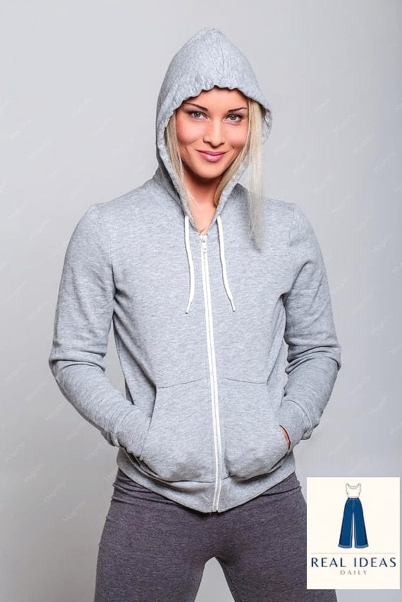 26 Grey Hoodie Outfit Every Woman Needs to See 8 Athletic-Inspired Hoodie and Legging Set