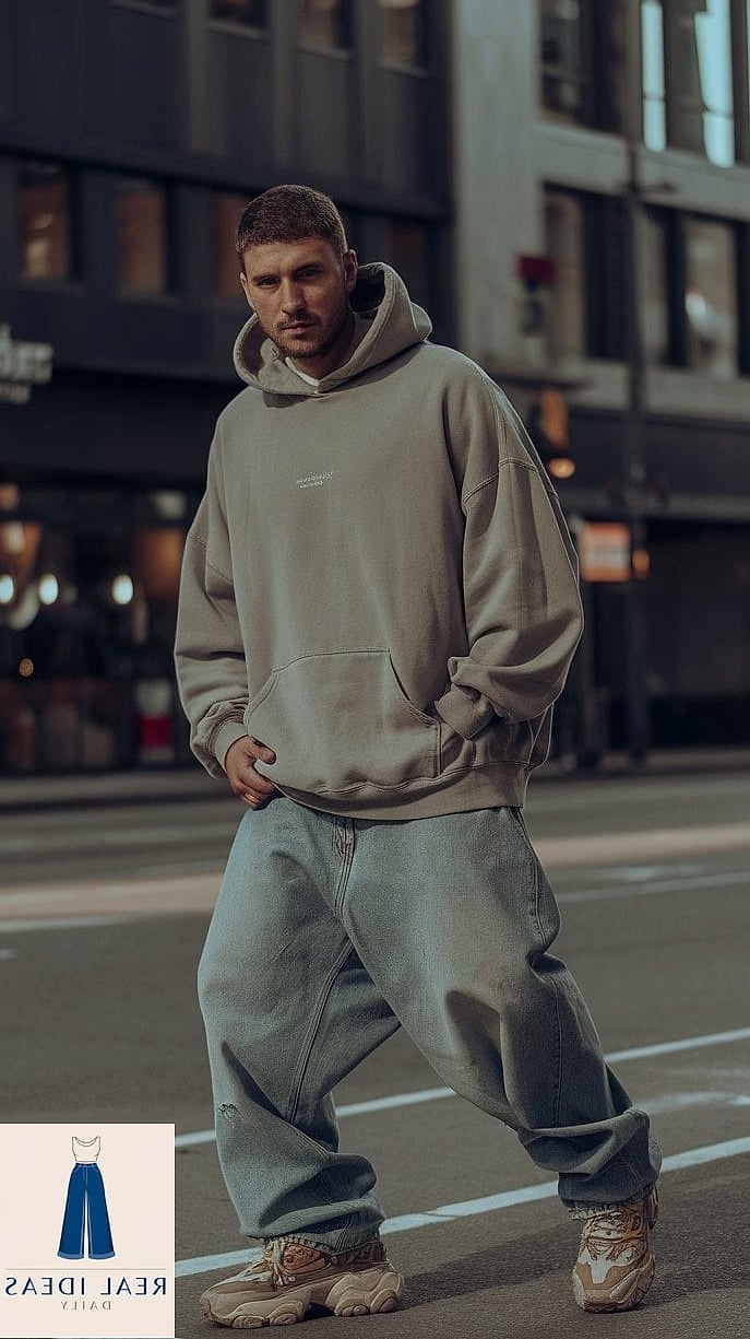 BAGGY JEANS AND CHUNKY SNEAKERS