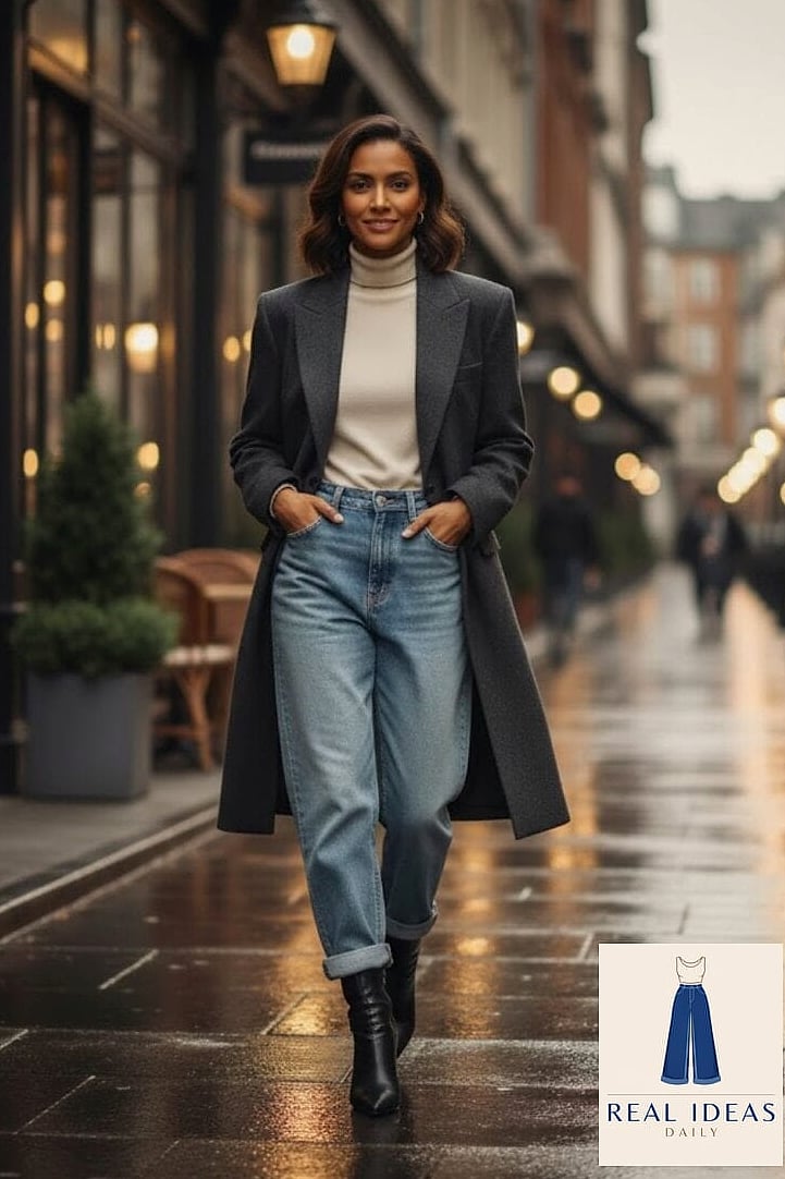 Baggy Jeans and Turtleneck for Cooler Days