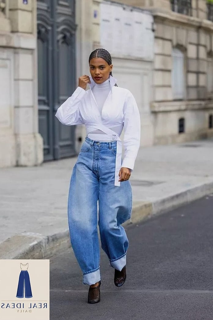 30 How To Style Baggy Jeans Worth Pinning Immediately 3 Baggy Jeans and a Bodycon Top for Serious Contrast