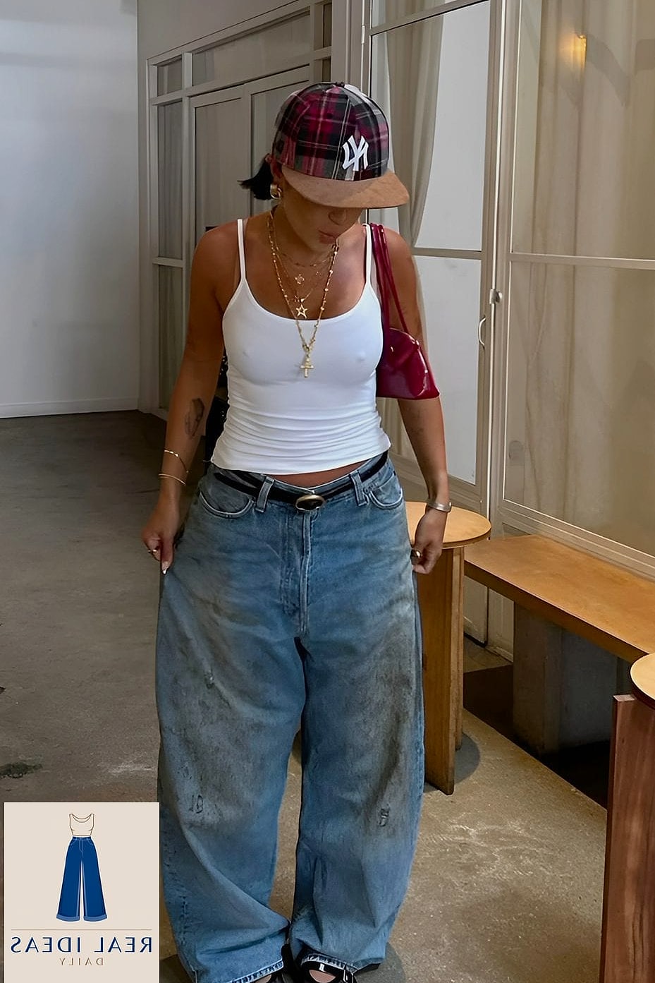 30 How To Style Baggy Jeans Worth Pinning Immediately 16 Baggy Jeans With a Fitted Tank for Warm Weather