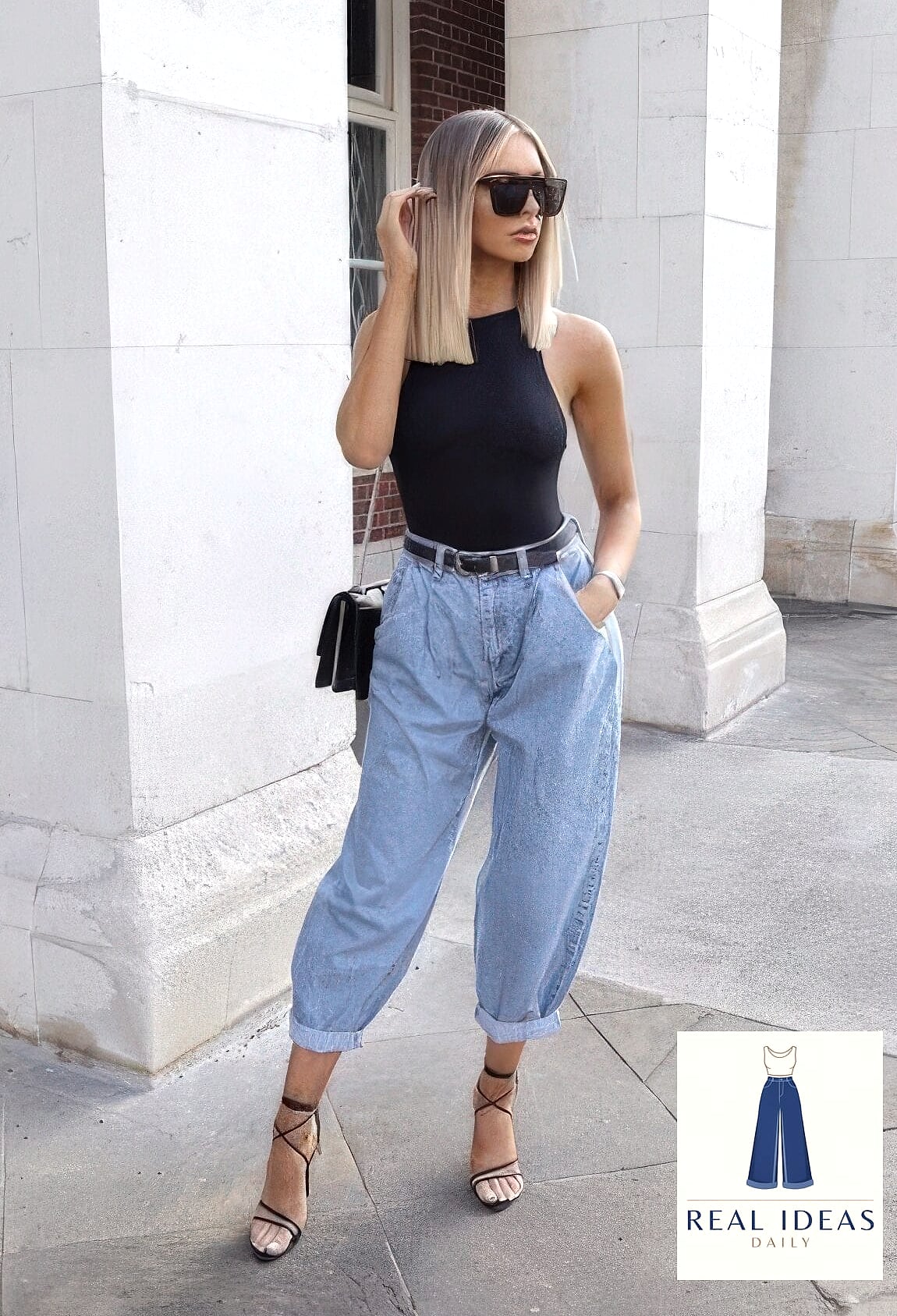 30 How To Style Baggy Jeans Worth Pinning Immediately 20 Baggy Jeans With a Halter Top for Summer Nights