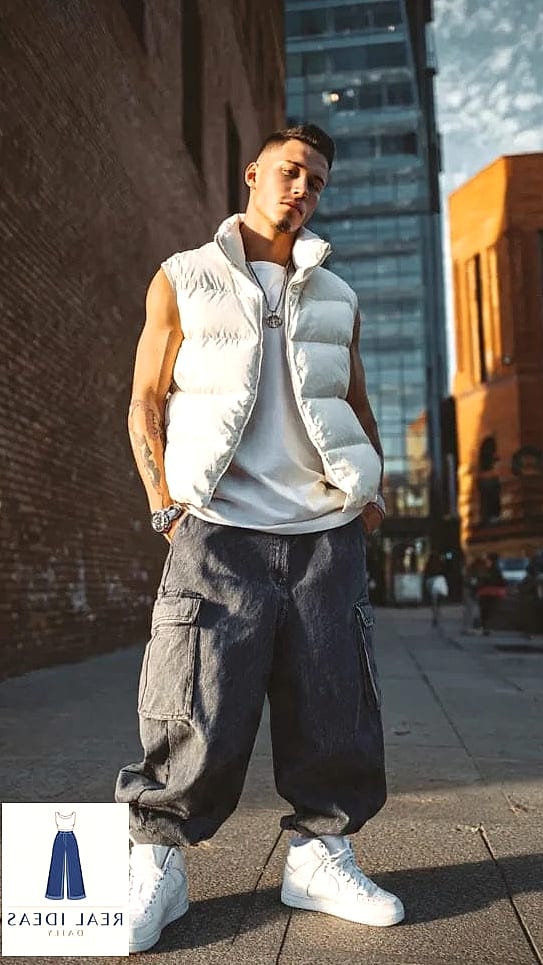 30 How To Style Baggy Jeans Worth Pinning Immediately 23 Baggy Jeans and a Puffer Vest for Cold Weather Layering