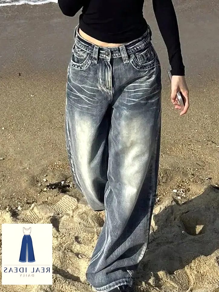 Baggy Jeans with a Drawstring Waist