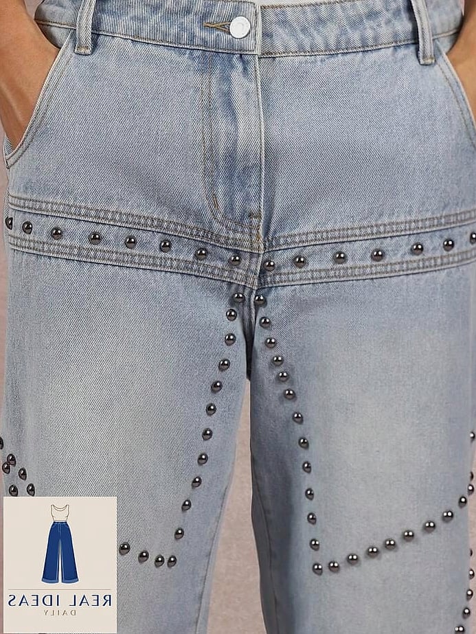 Baggy Jeans with Studded Details