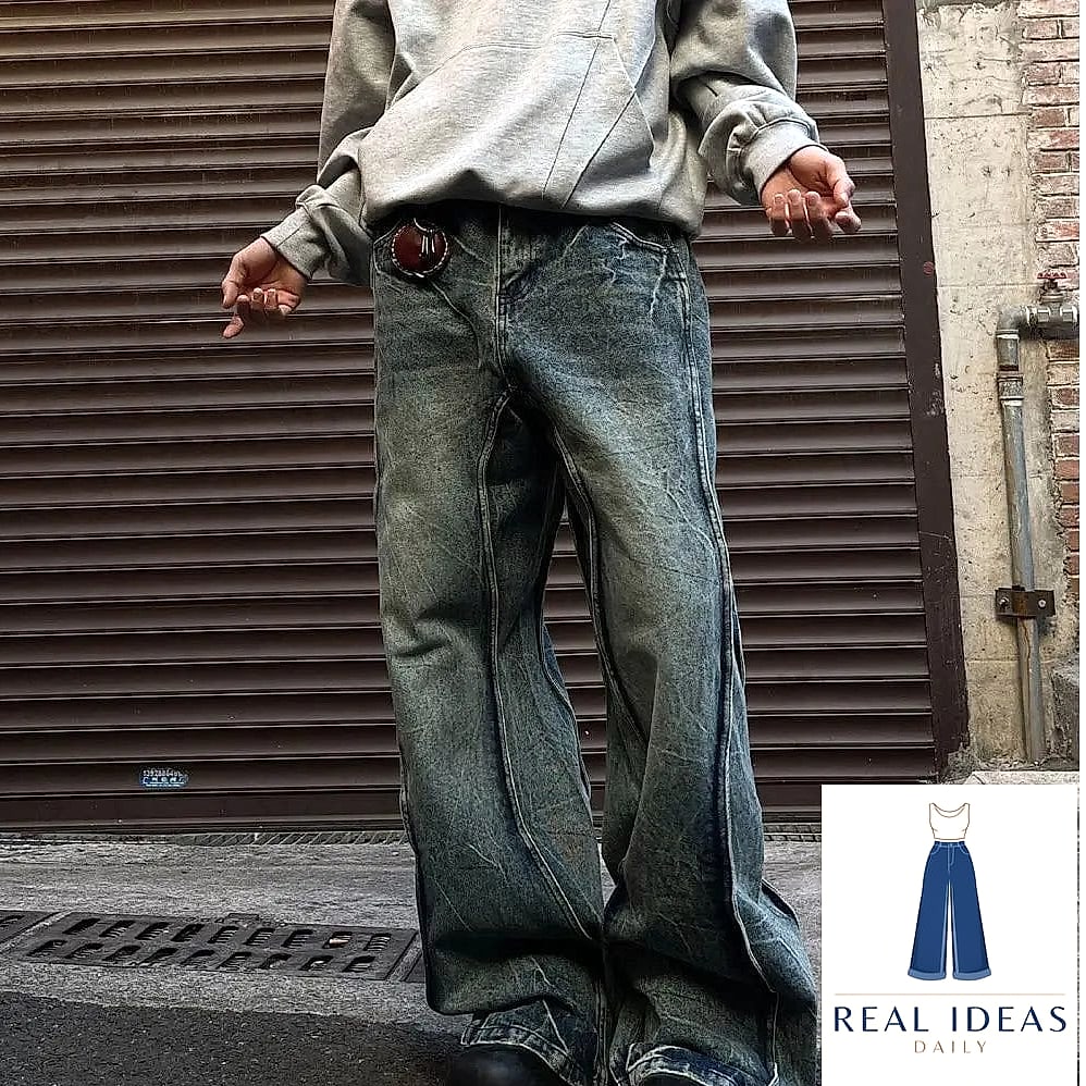 Baggy Jeans with a Rolled Cuff
