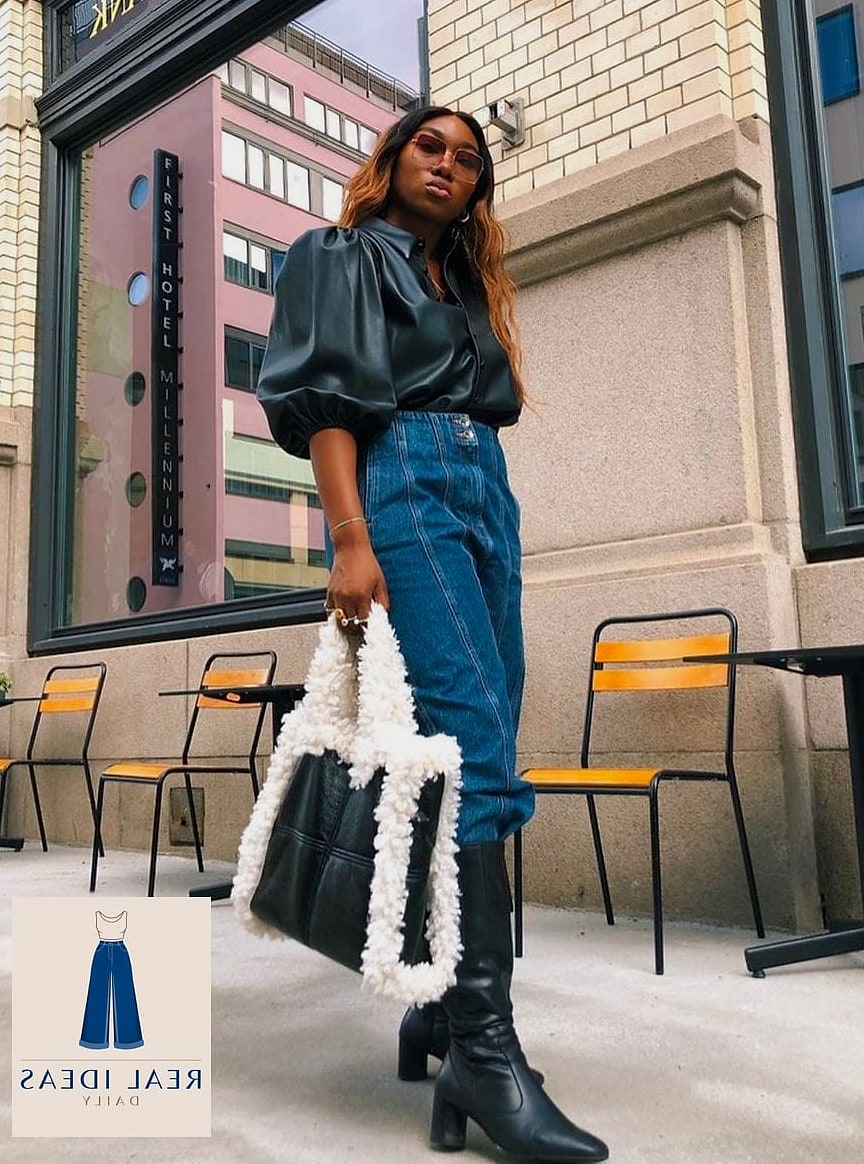 Baggy Jeans With Knee-High Boots for Cooler Weather