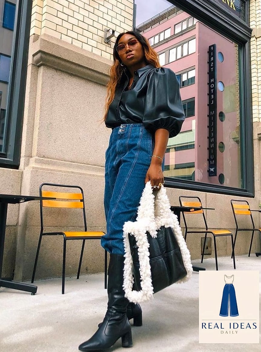 Baggy Jeans With Over-the-Knee Boots for a Bold Statement