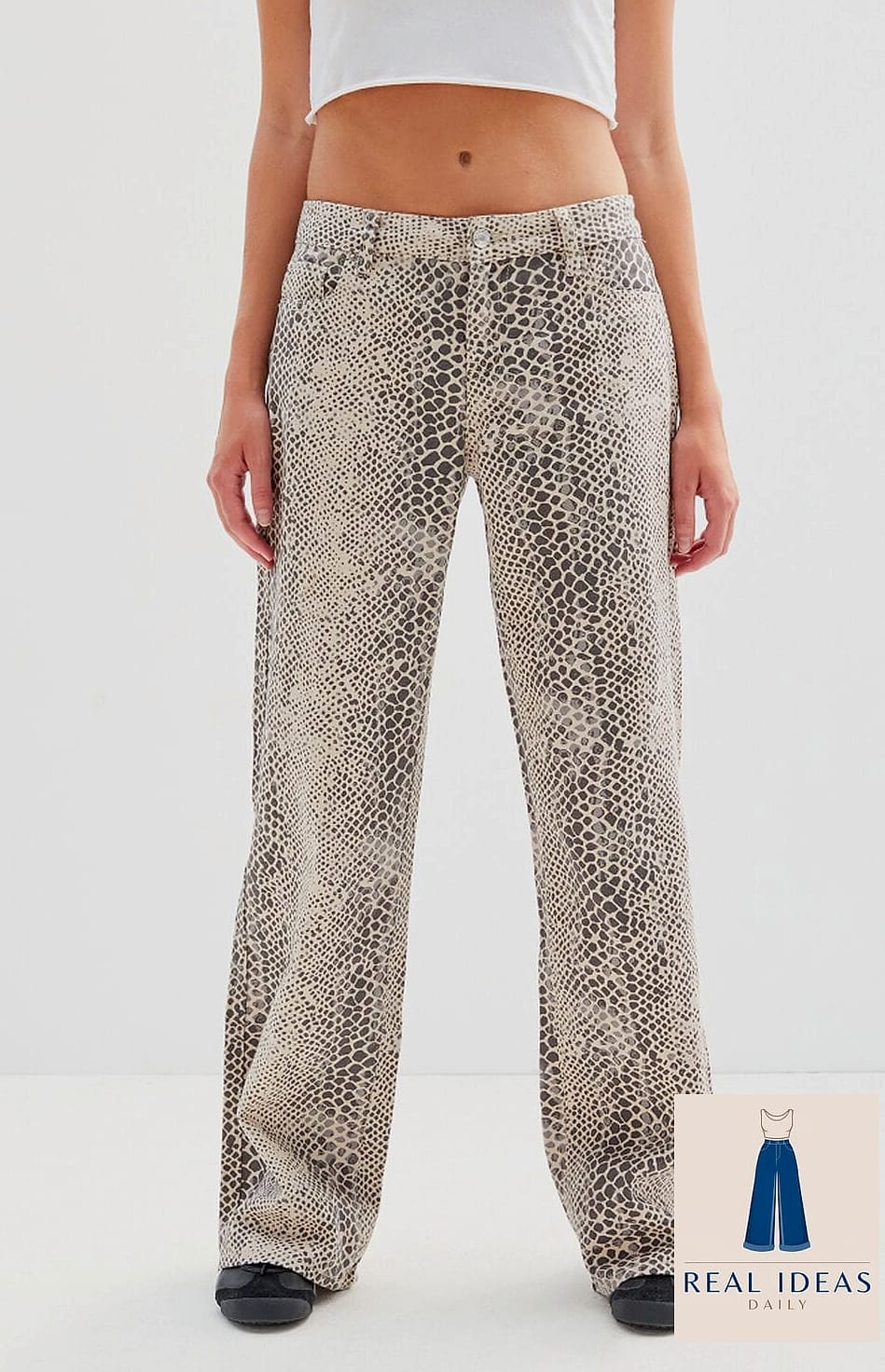 Baggy Jeans With Snake Print Boots for a Trendy Edge