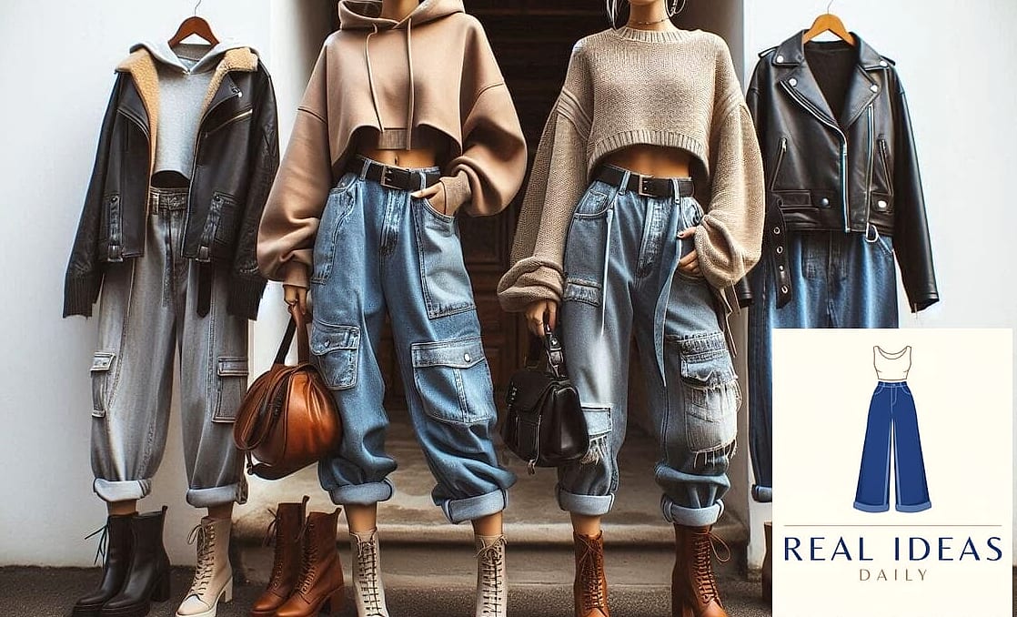 Baggy Jeans With Ankle Boots and a Corset Top