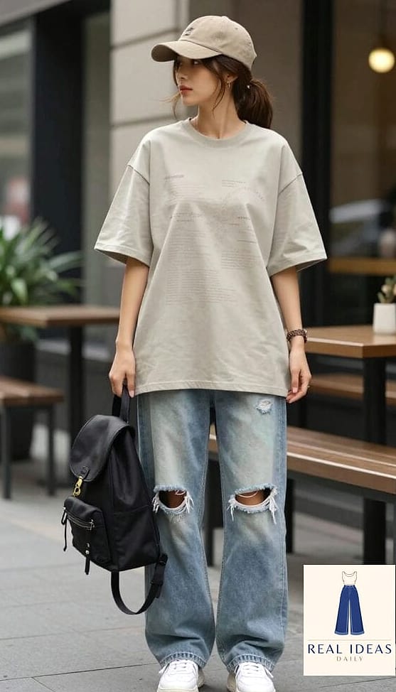 Baggy-Jeans Outfit: With Chunky Loafers