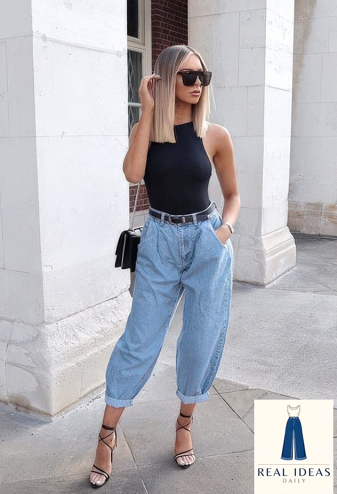 Baggy-Jeans Outfit: With Statement Hoop Earrings