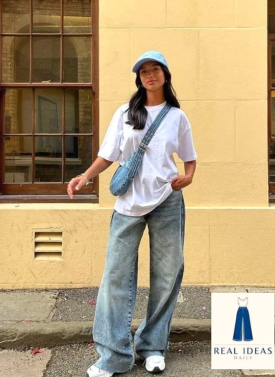 Baggy-Jeans Outfit: With a Wrap Top