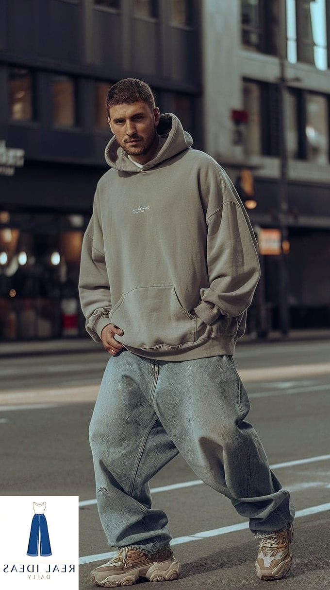 Baggy-Jeans Outfit: With a Chunky Knit Sweater