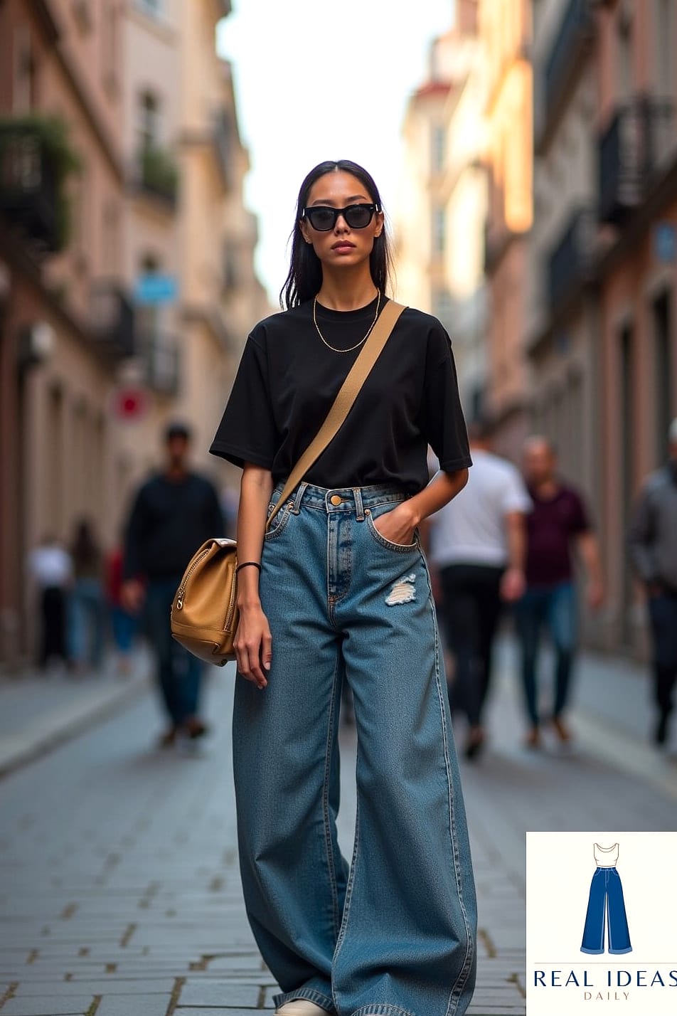 Baggy-Jeans Outfit: With Animal Print Accents