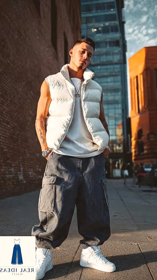 Baggy Jeans and a Puffer Vest for Cold Weather Layering
