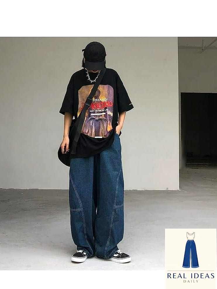 Baggy Jeans and an Oversized Flannel for Grunge-Inspired Style