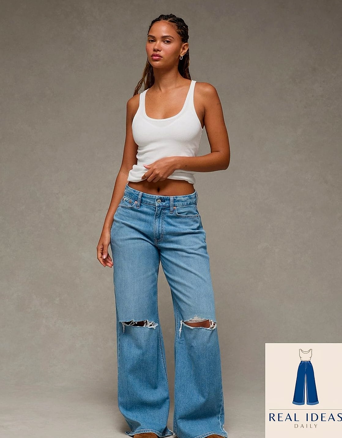 Baggy Jeans and a Slip Dress Layered on Top