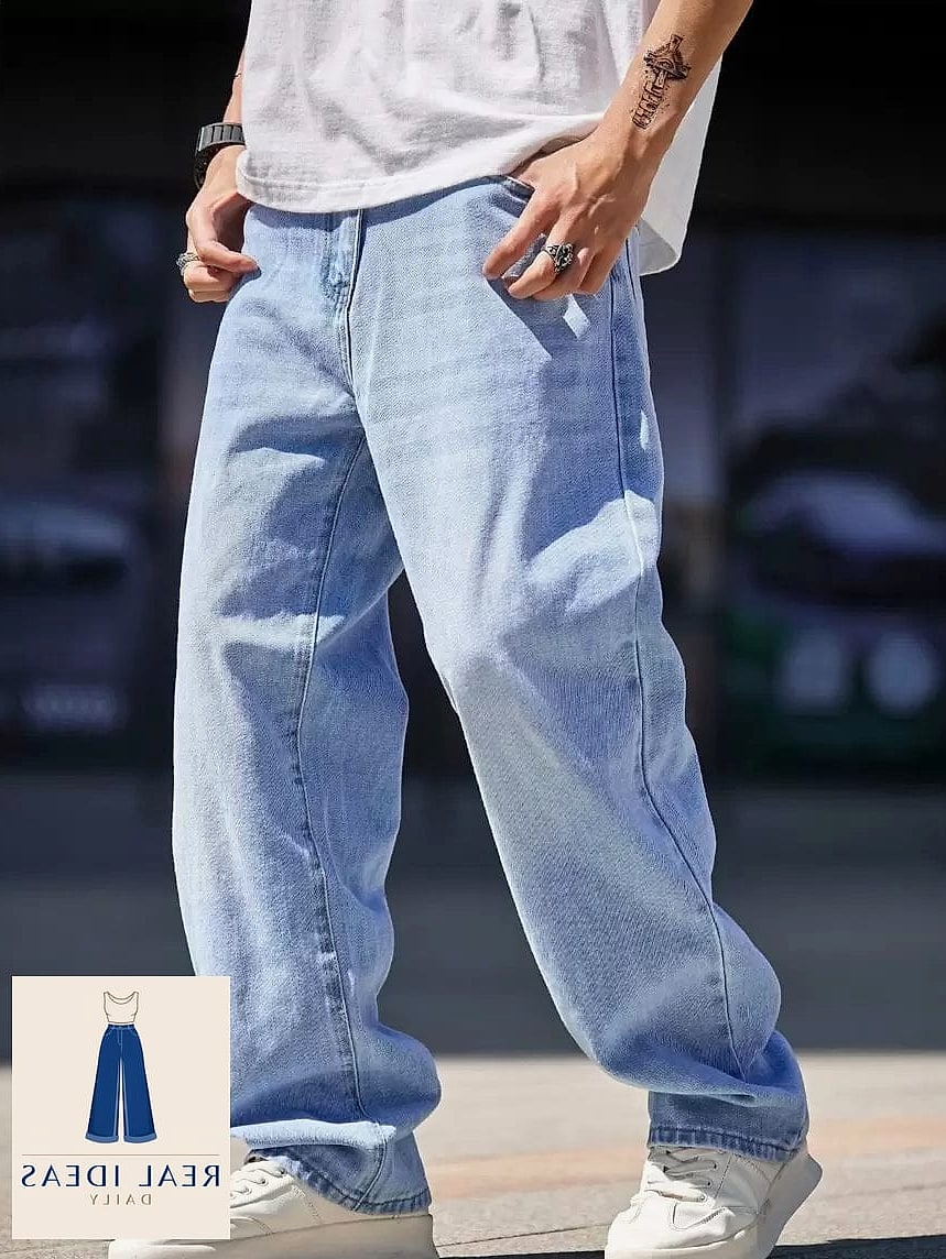 Baggy Jeans With a Patchwork Design