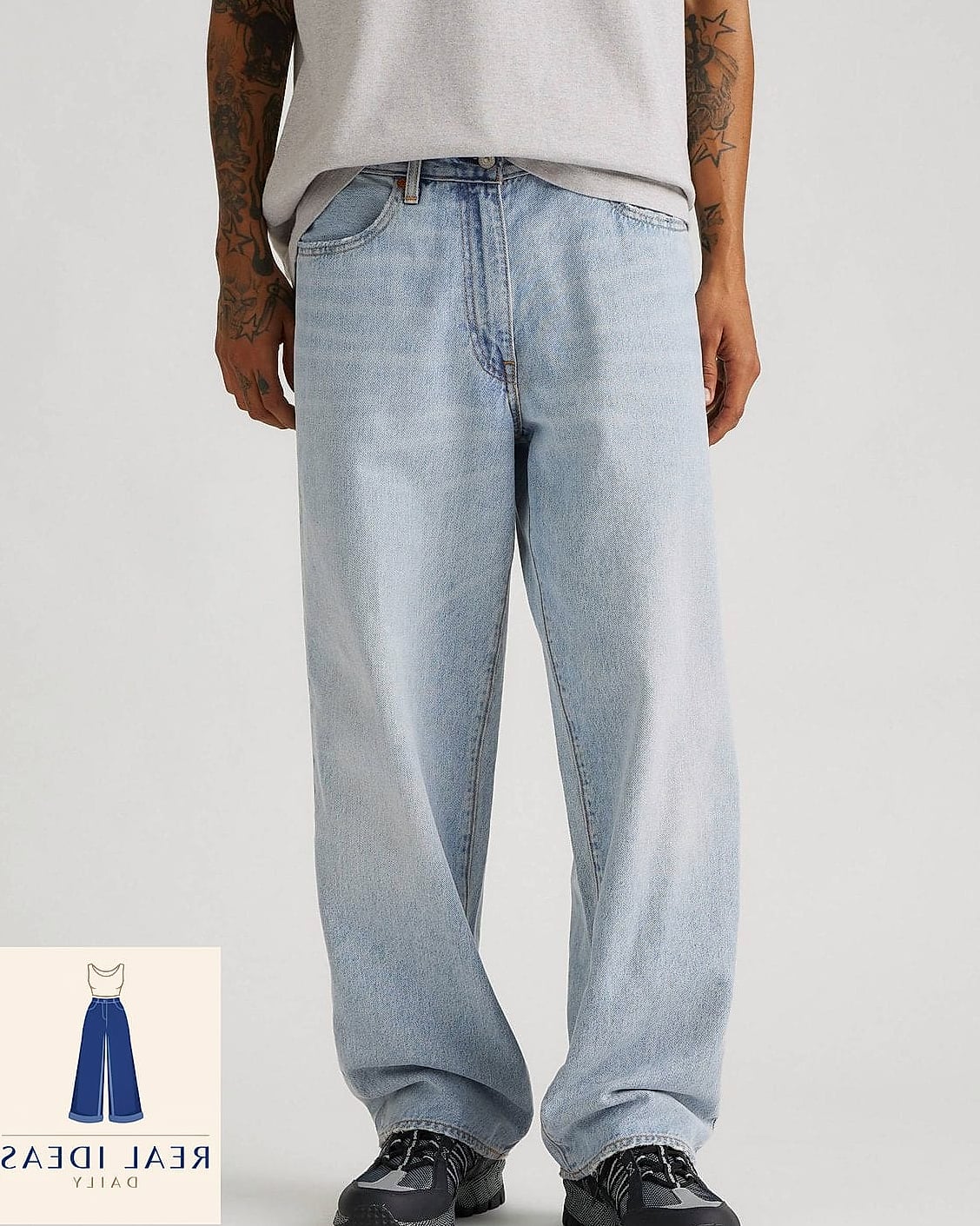 Baggy Jeans in a Deep Denim Blue