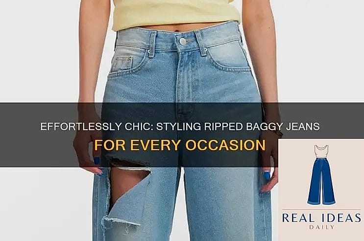 Baggy Jeans With Ripped Cuffs