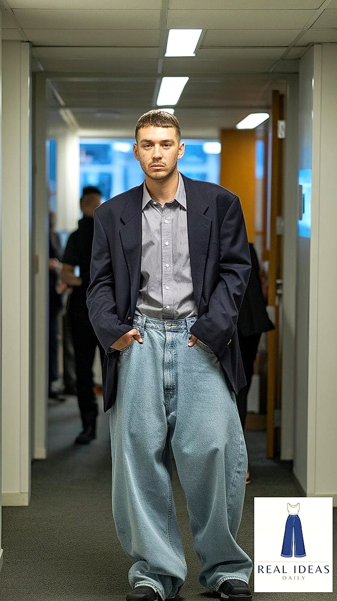 26 Outfits With Baggy Jeans That Are Absolutely Stunning 10 Baggy-Jeans Outfit: With a Business-Casual Button-Down