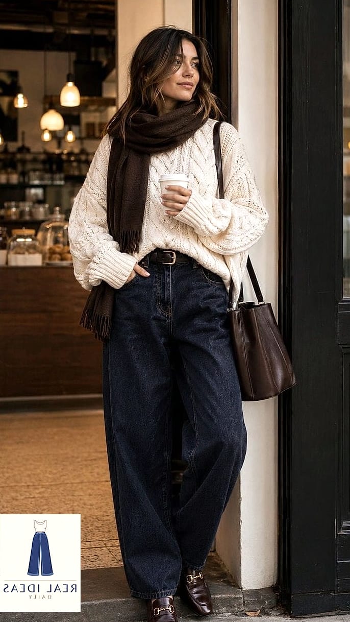 Baggy Jeans + Chunky Sweater Vest