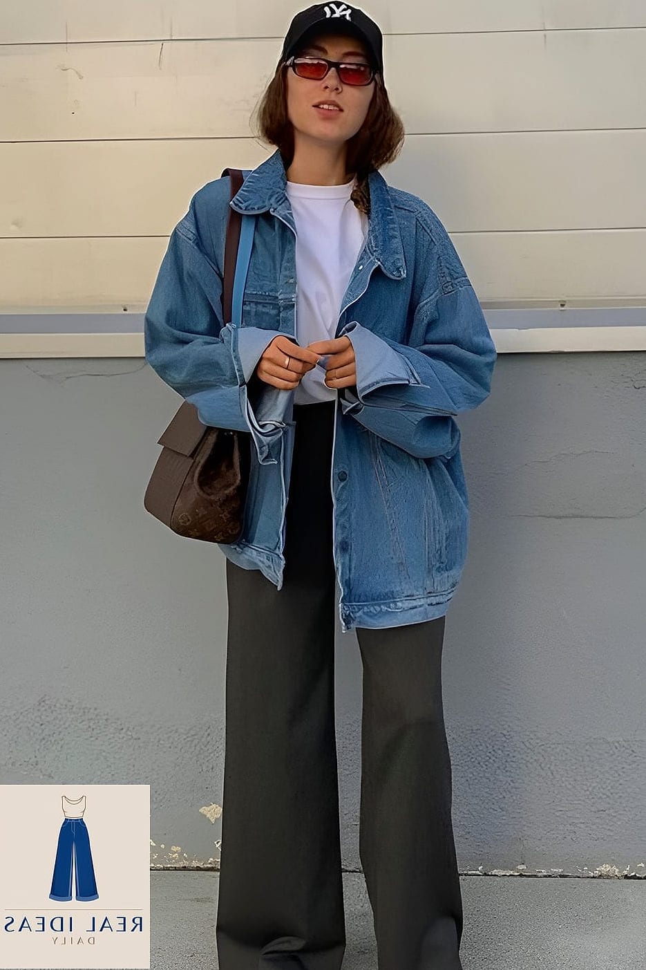26 Outfits With Baggy Jeans That Are Absolutely Stunning 19 Baggy-Jeans Outfit: With a Denim-on-Denim Twist