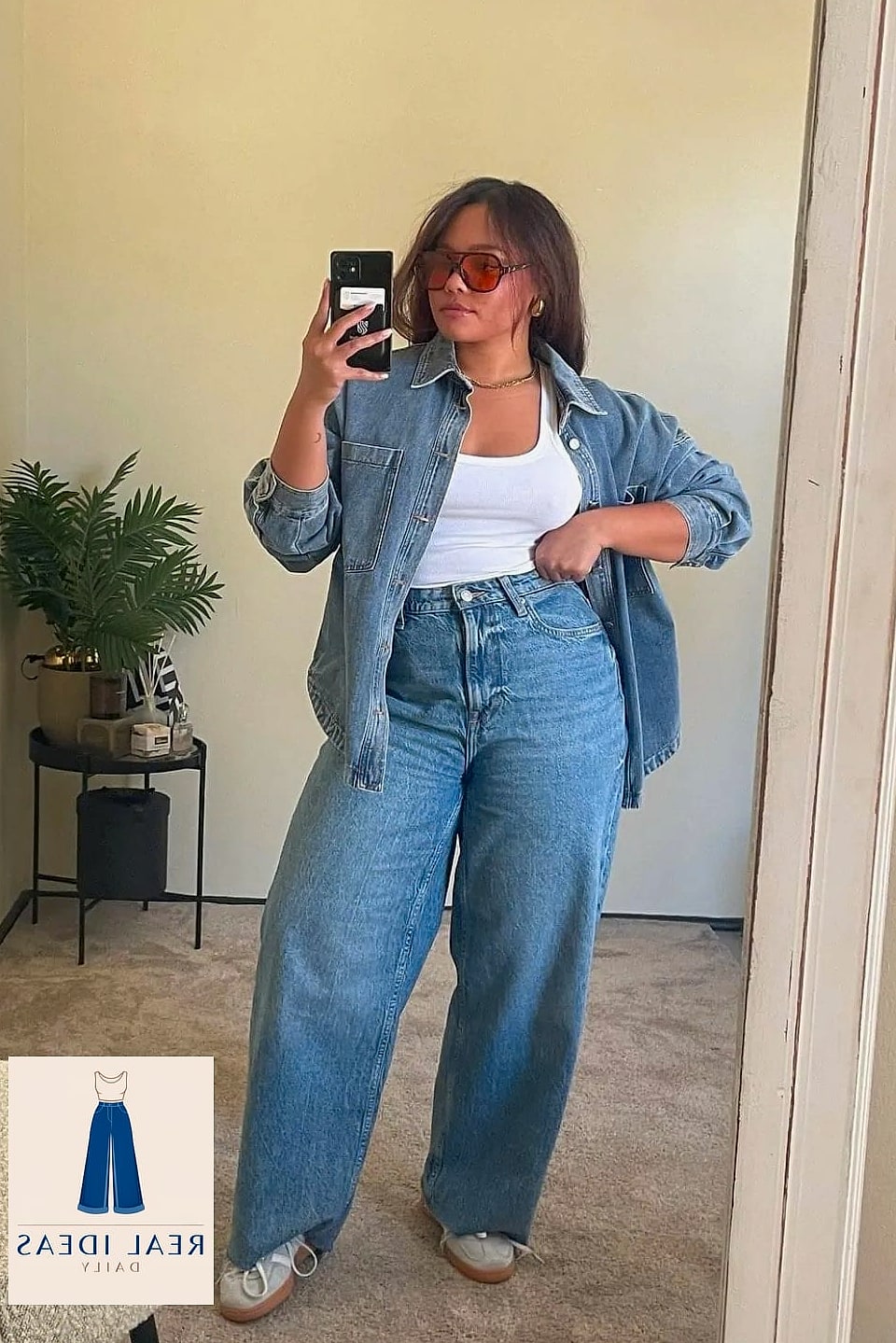Baggy Jeans + Sequin Top