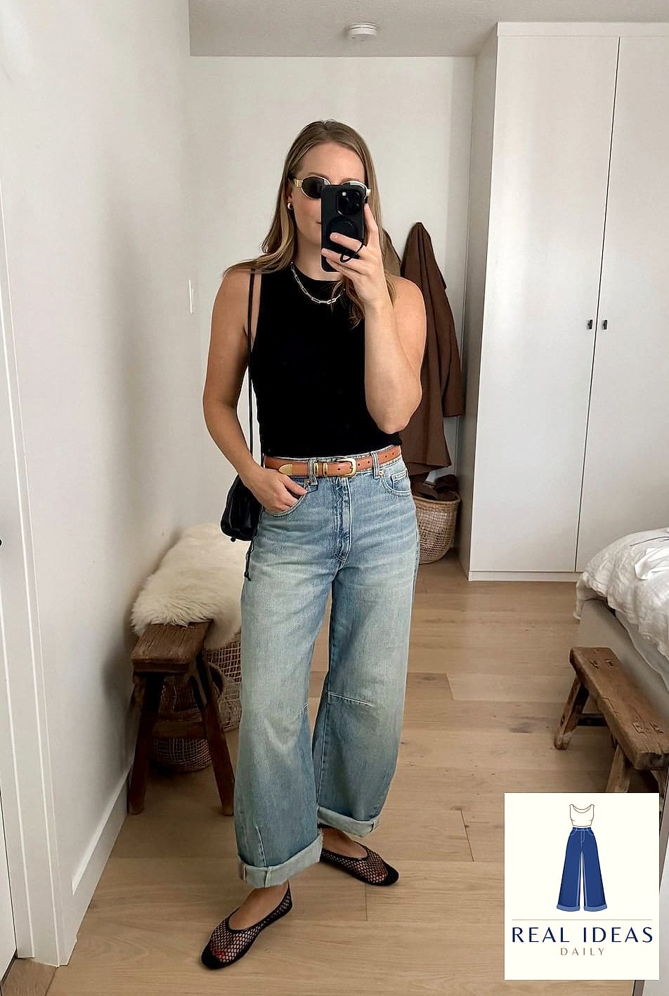 Baggy Jeans + Mesh Top