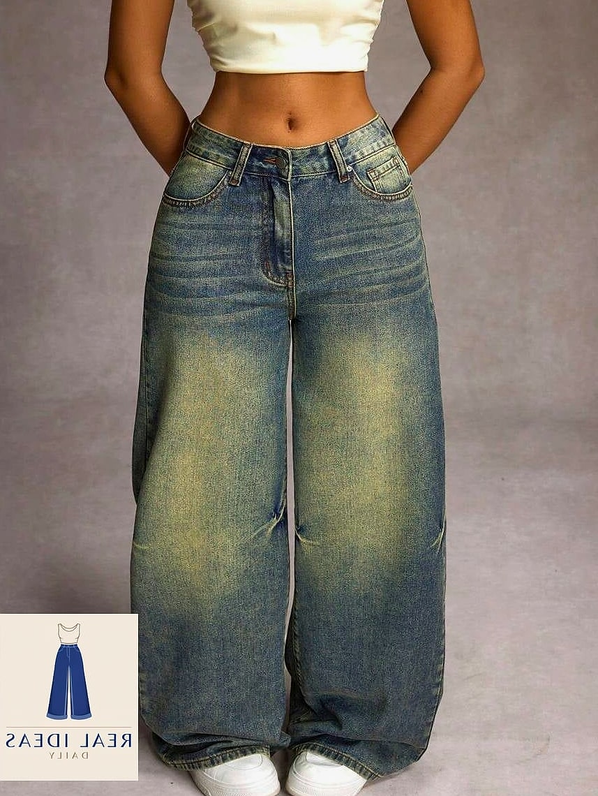 28 Casual Baggy Jeans Outfit Worth Pinning Immediately 18 Baggy Jeans with a Denim-on-Denim Moment