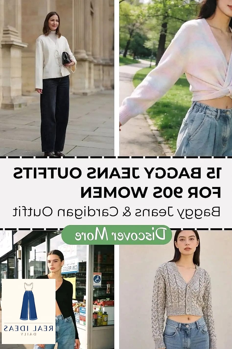 28 Casual Baggy Jeans Outfit Worth Pinning Immediately 21 Baggy Jeans and a Cropped Cardigan