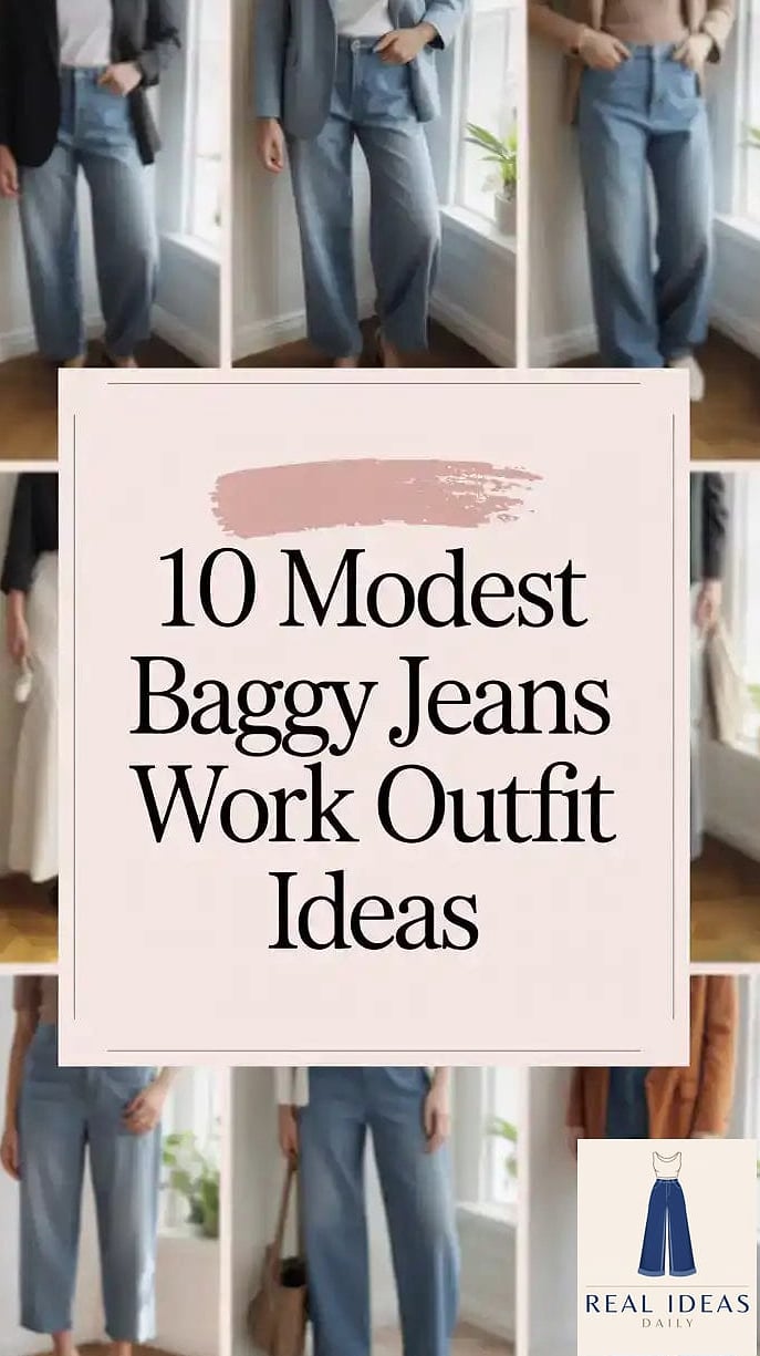 Baggy Jeans With a Blouse for Work