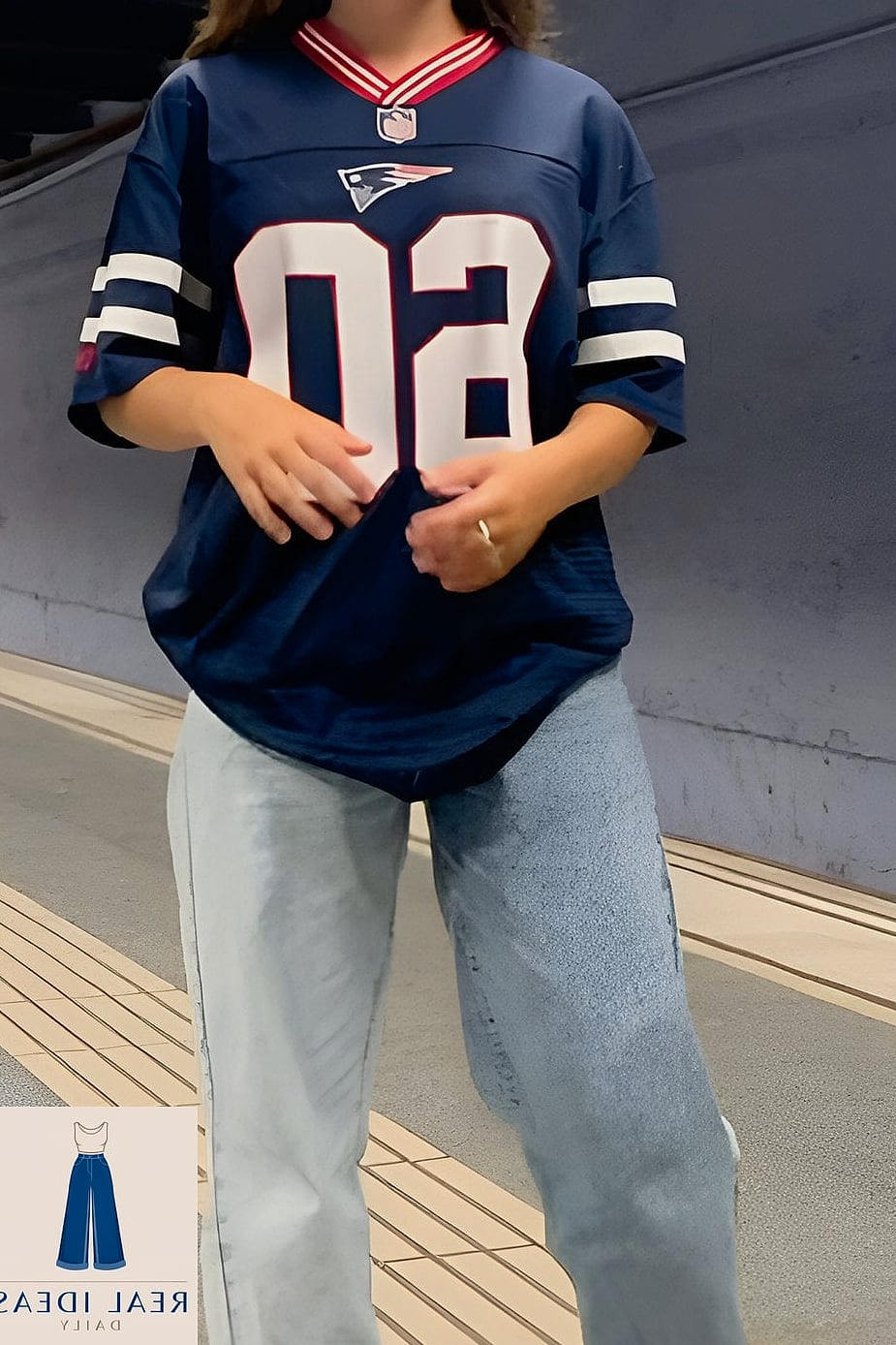 Baggy Jeans With a Slip Dress Layered Over