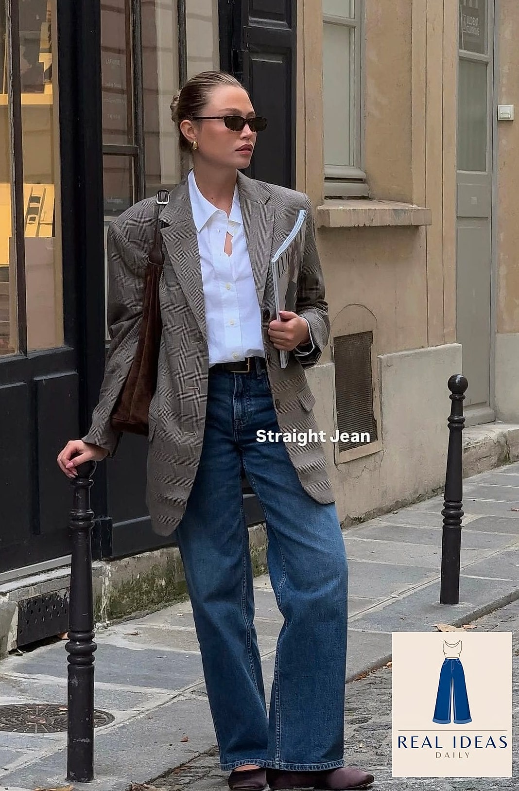 21 Baggy Jeans Tight Top That Will Transform Your Look 6 Baggy Jeans and a Fitted Blazer Layer