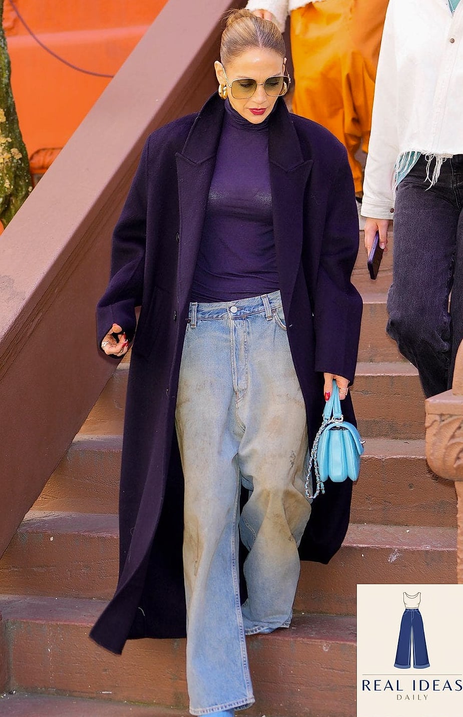 21 Baggy Jeans Tight Top That Will Transform Your Look 14 Baggy Jeans and a Fitted Turtleneck for Layering