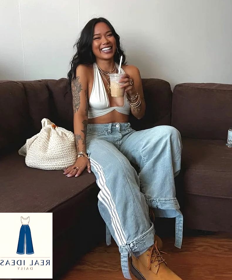 21 Baggy Jeans Tight Top That Will Transform Your Look 18 Baggy Jeans and a Fitted Halter Top
