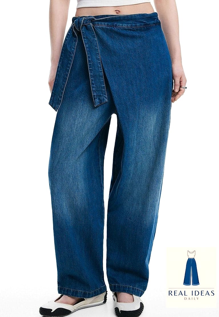 21 Baggy Jeans Tight Top That Will Transform Your Look 22 Baggy Jeans and a Fitted Wrap Top