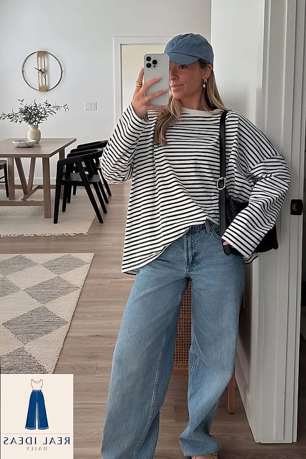 21 Super Baggy Jeans Outfit That Are Absolutely Stunning 4 Baggy-Jeans Outfit: With Shearling Accessories