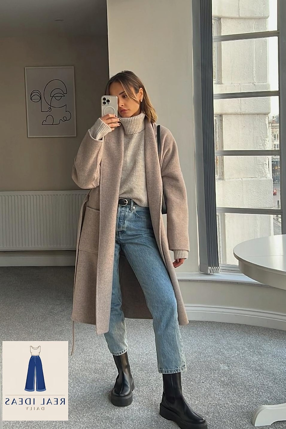 Baggy Jeans and Ankle Boots with a Chunky Belt