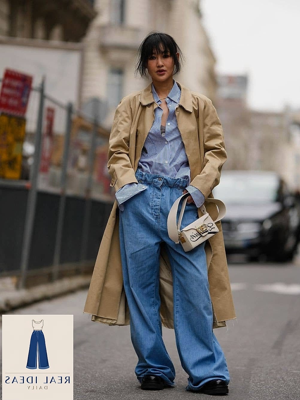 26 Cute Baggy Jeans Outfit Every Style Lover Needs to See 17 Baggy Jeans and a Structured Trench