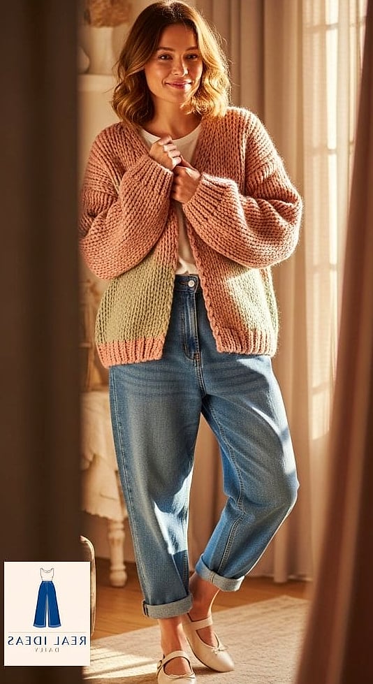 26 Cute Baggy Jeans Outfit Every Style Lover Needs to See 27 Baggy Jeans with an Oversized Cardigan